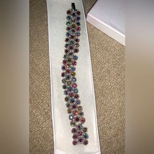 Tennis style AB and purple/amethyst bracelet